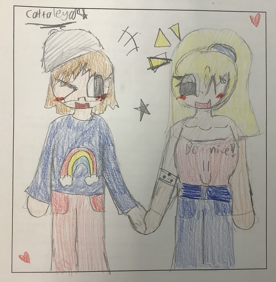 Die Klasse 5a malt farbenfrohe Bilder gegen Mobbing. Image